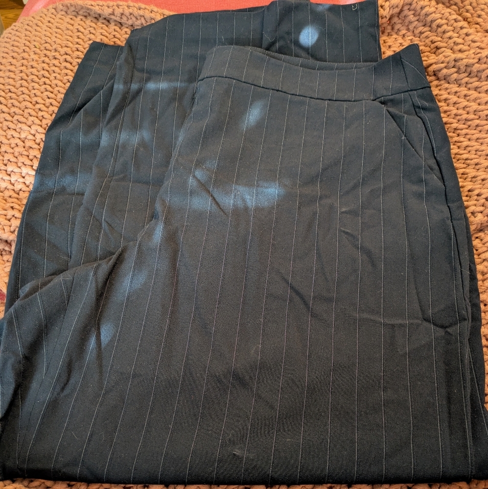 Navy Blue Pinstripe Pants